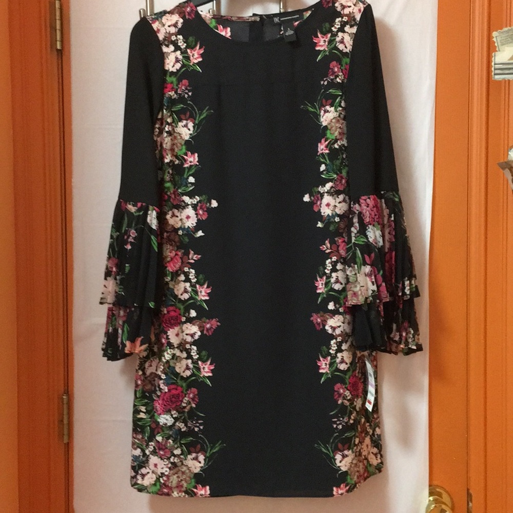 INC Floral Bell Sleeve Dress